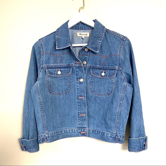 Madewell Cropped Jean Jacket Western Edition - Picture 3 of 10